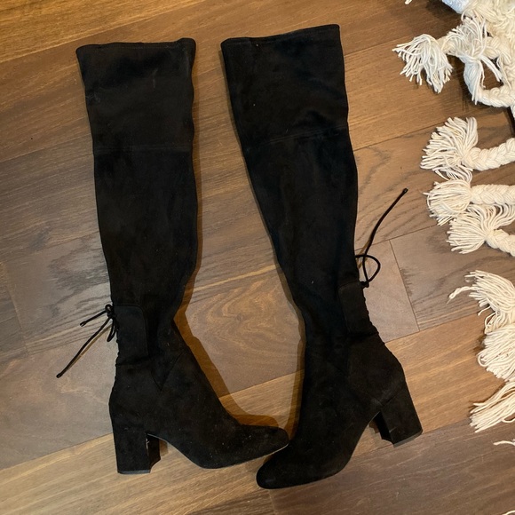 Aldo black suede over the knee boots, size 9, EUC - Picture 1 of 3